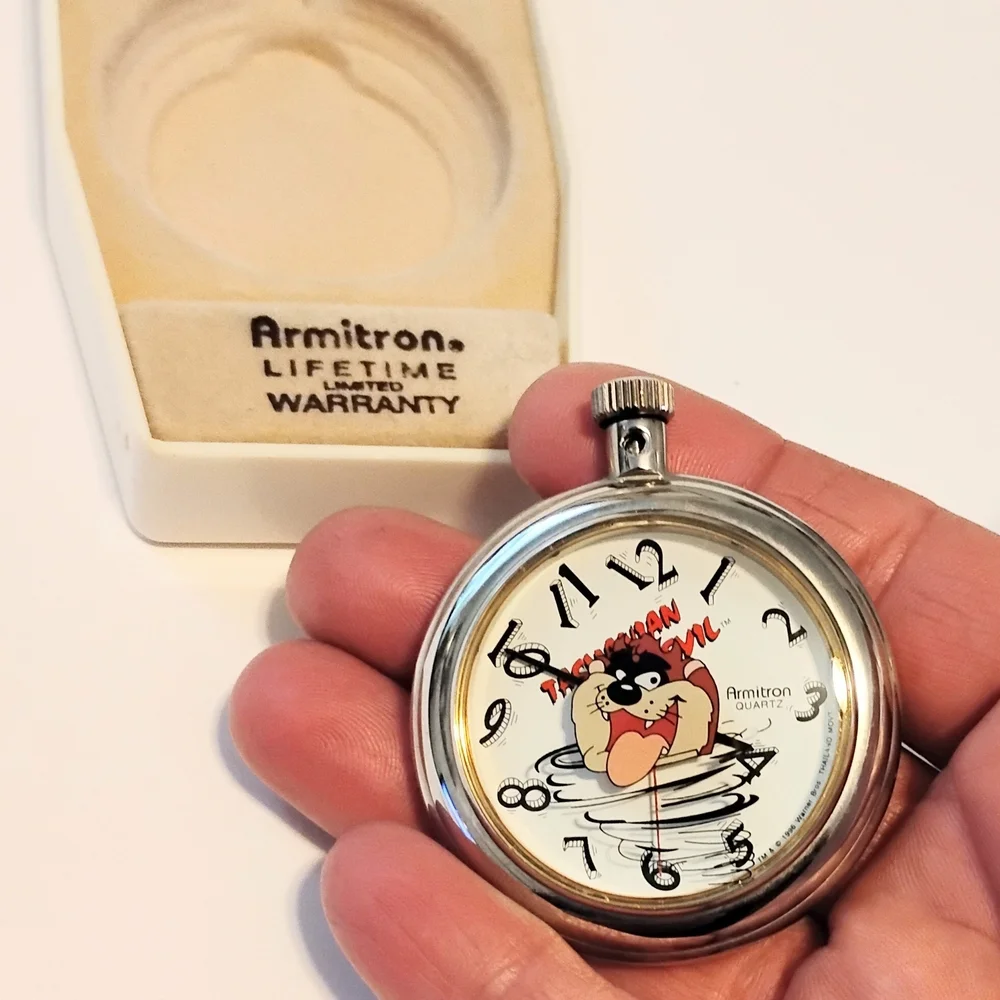 Armitron Looney Tunes Taz Manian Devil Collectible Pocket Watch